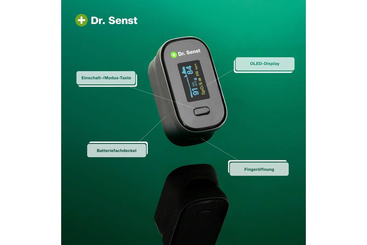 Dr. Senst Fingerspitzen Pulsoximeter YK-80B inkl. Batterie Multimedia-Technik Oximeter