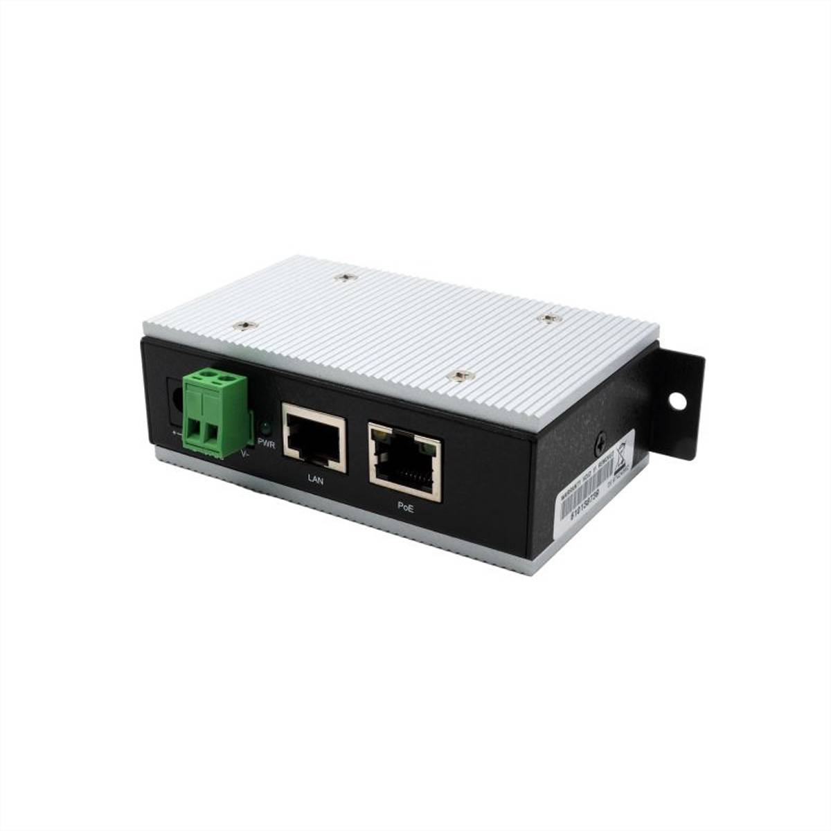 EXSYS EX-6007PoE-WT PoE Gigabit Injektor 12-48V, Metall Gehäuse Industrial Networking PoE-Injektor