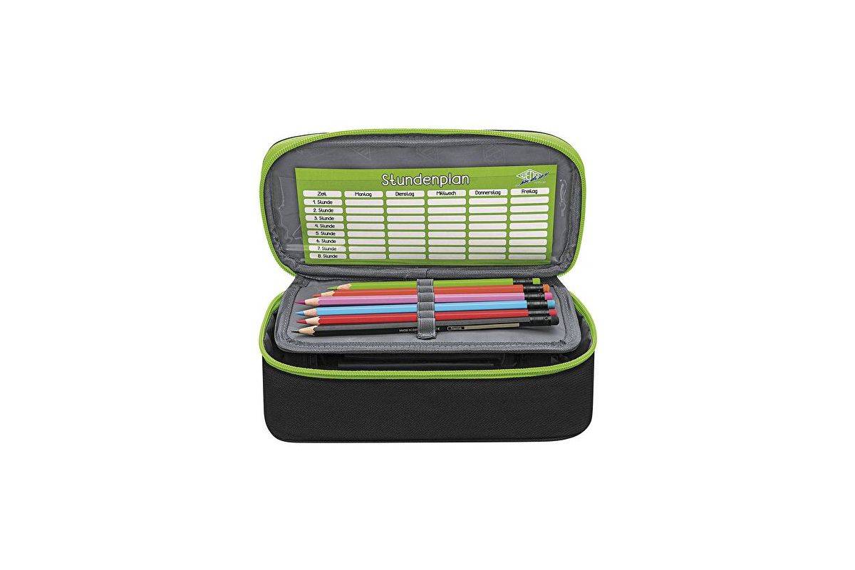 WEDO Mäppchen Schlamperbox, schwarz/hellgrün