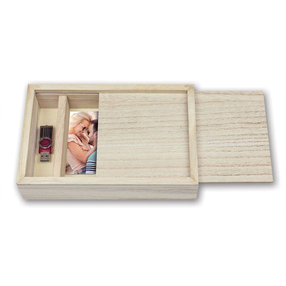 Box USB 15x20 Holz für Fotos und Stick CX7568