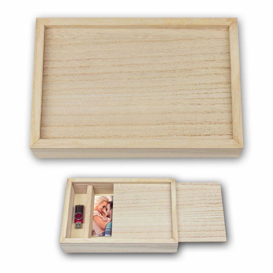 Box USB 15x20 Holz für Fotos und Stick CX7568