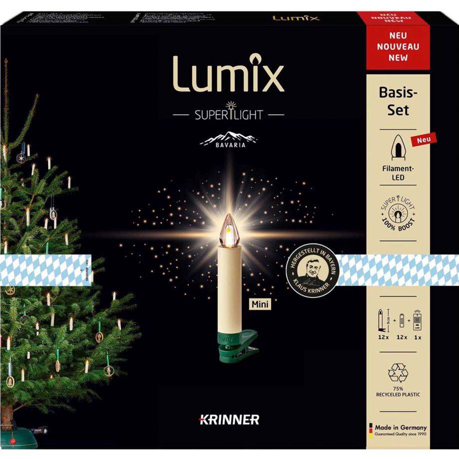 KRINNER - Superlight Bavaria Mini Flame 12er Set Elfenbein