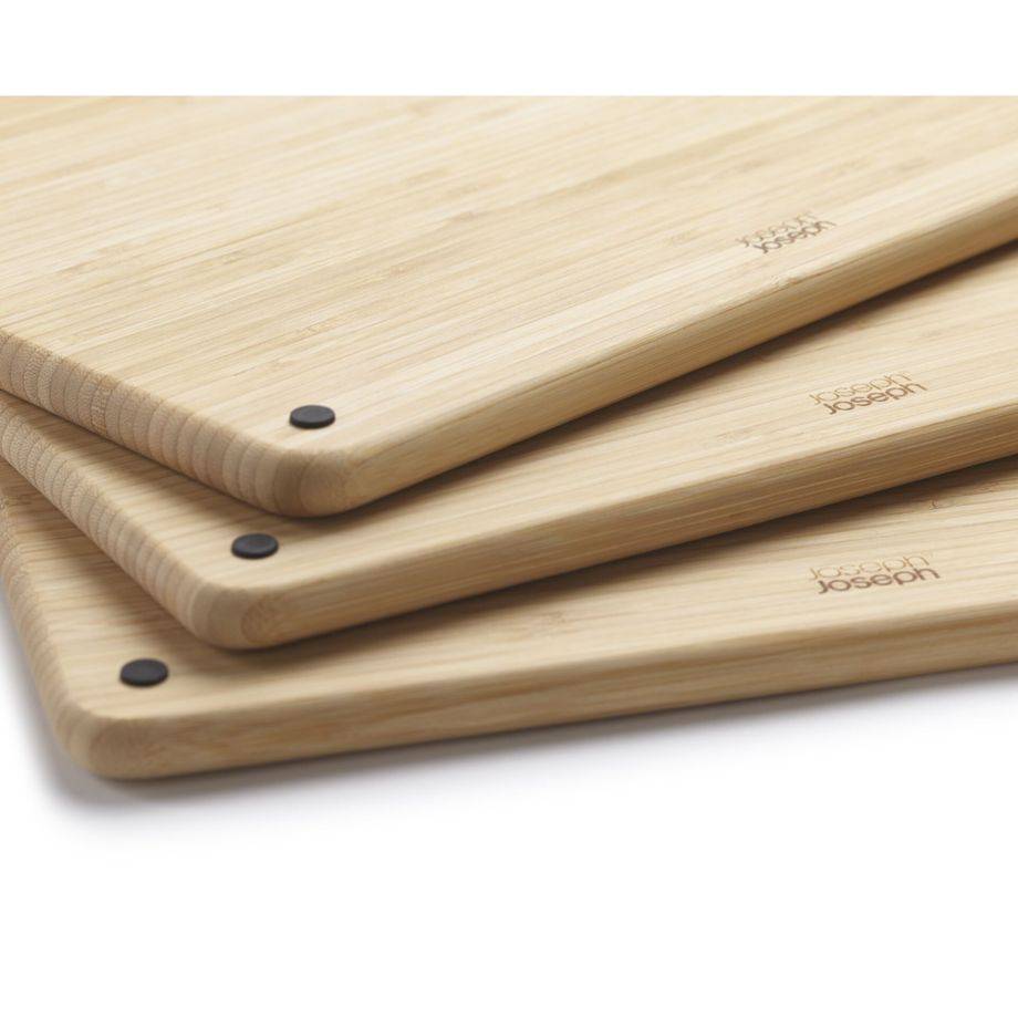 Joseph Joseph Folio Steel 3-tlg. Schneidebrett-Set Bambusblock