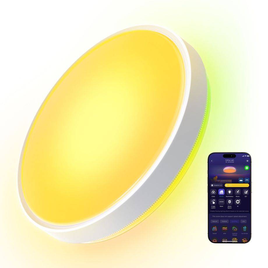 Govee Deckenleuchte, Intelligente Bodenbeleuchtung, Wi-Fi/Bluetooth, Weiß, Nicht austauschbare(s)