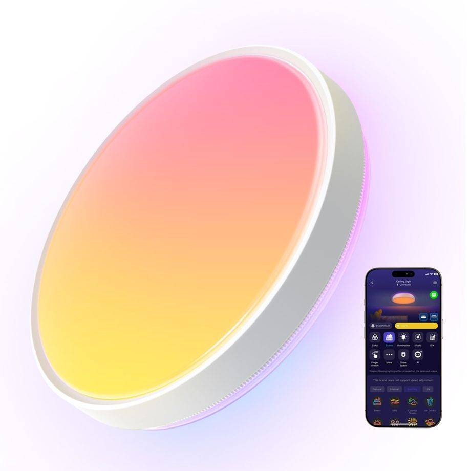 Govee Deckenleuchte, Intelligente Bodenbeleuchtung, Wi-Fi/Bluetooth, Weiß, Nicht austauschbare(s)