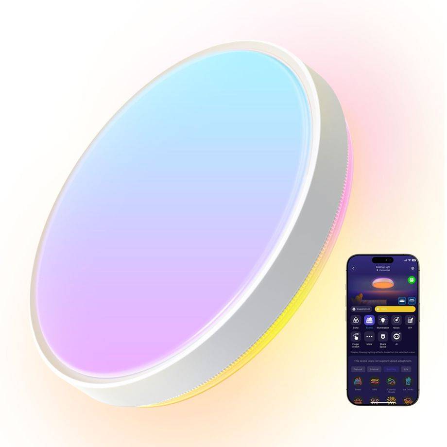 Govee Deckenleuchte, Intelligente Bodenbeleuchtung, Wi-Fi/Bluetooth, Weiß, Nicht austauschbare(s)
