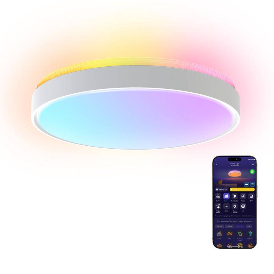 Govee Deckenleuchte, Intelligente Bodenbeleuchtung, Wi-Fi/Bluetooth, Weiß, Nicht austauschbare(s)