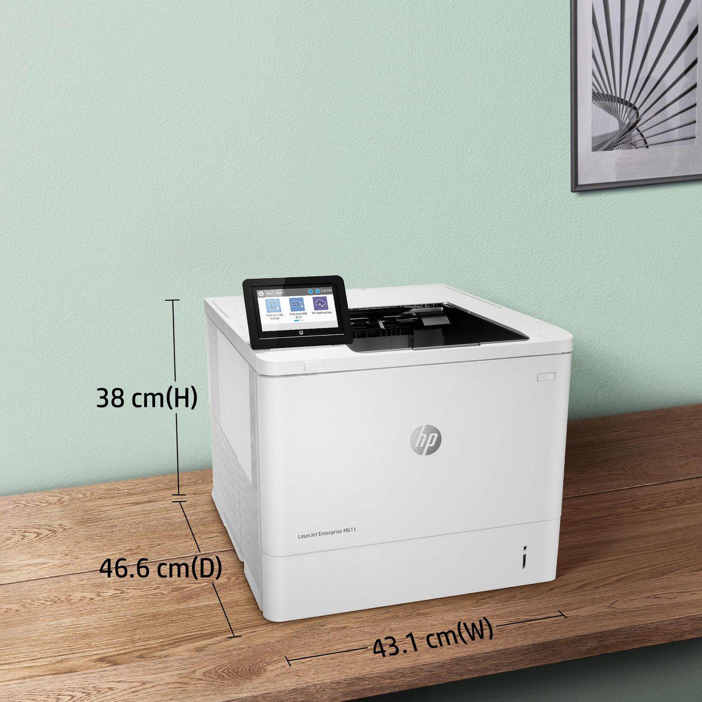 HP LaserJet Enterprise M611dn, Laser, 1200 x 1200 DPI, A4, 61 Seiten pro Minute, Doppelseitiger Druck, WeißRefurbished