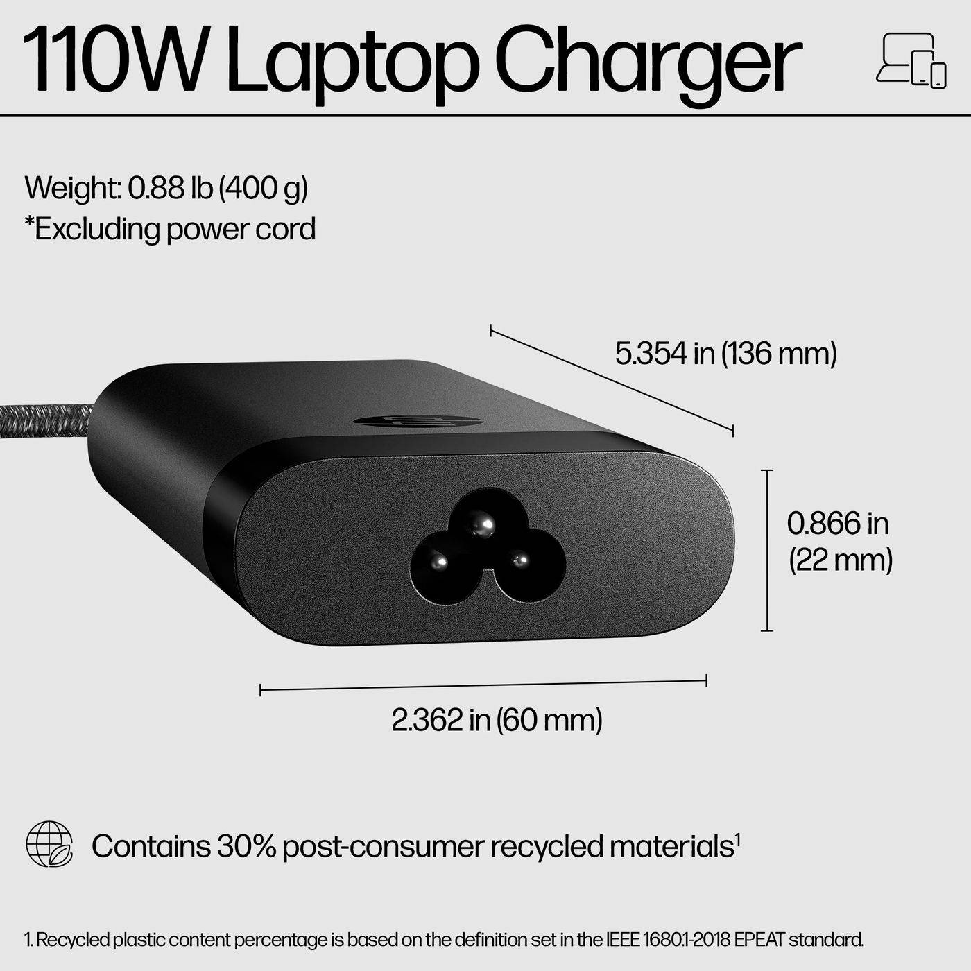 HP 110W Laptop Charger - Netzteil - USB-C - Wechselstrom 115/230 V