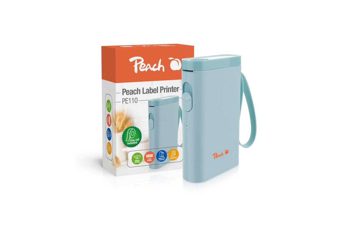 Peach Label Printer PE110 blau - Etiketten-/Labeldrucker - Thermotransferdruck