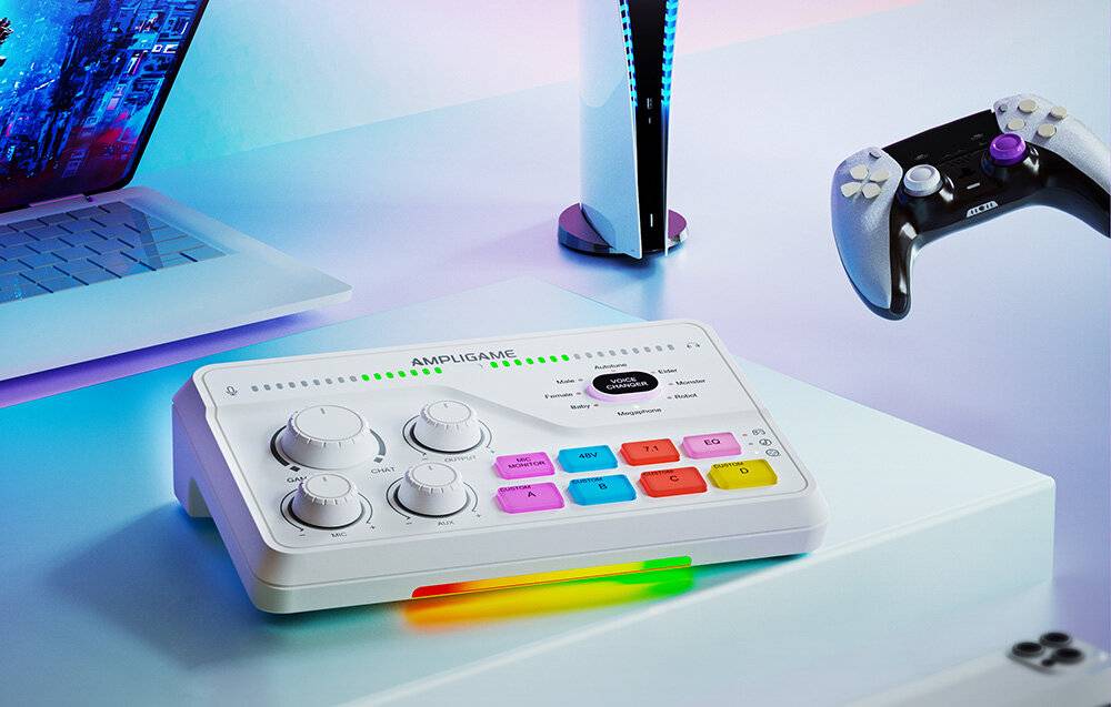 Fifine - SC8W - Fifine SC8W RGB Gaming-Mixer (weiß)