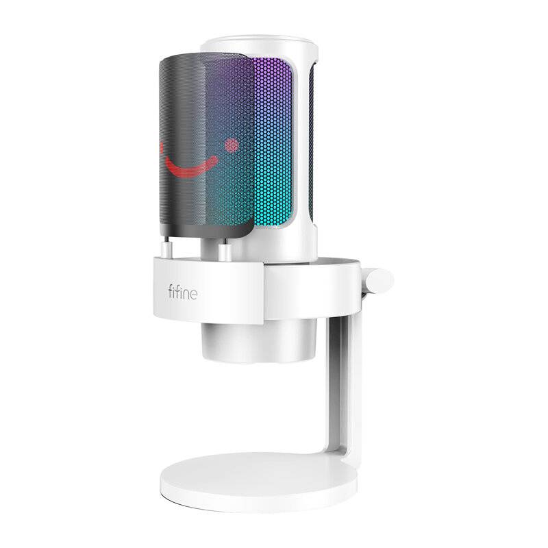 Fifine - A8W - Fifine A8W Kondensatormikrofon mit Stativ (weiß)