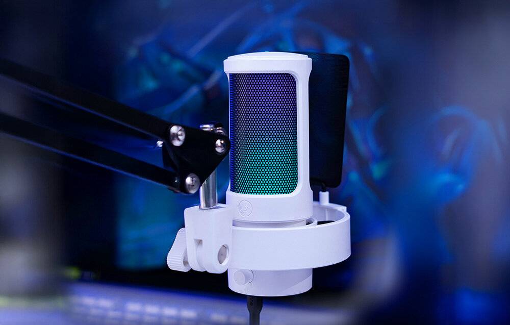 Fifine - A8W - Fifine A8W Kondensatormikrofon mit Stativ (weiß)
