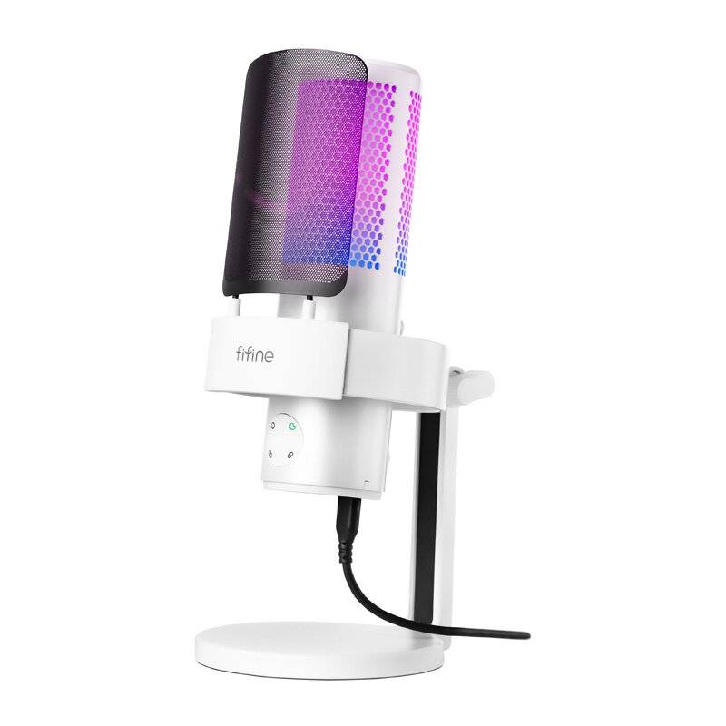 Fifine - A9W - Fifine A9W Studiomikrofon mit Stativ (weiß)