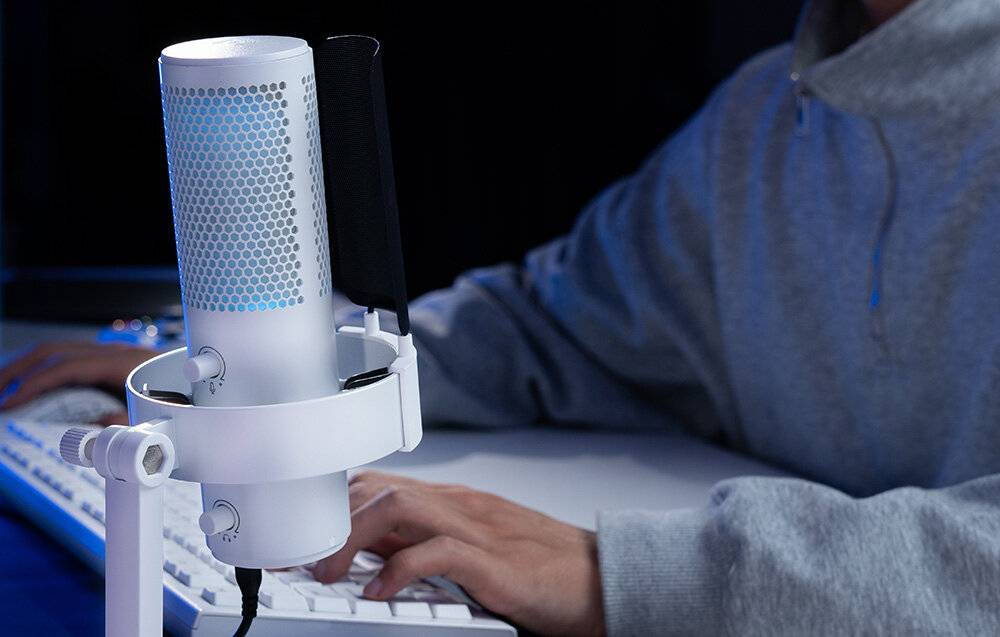 Fifine - A9W - Fifine A9W Studiomikrofon mit Stativ (weiß)