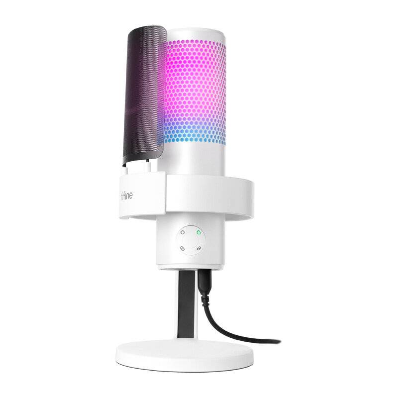 Fifine - A9W - Fifine A9W Studiomikrofon mit Stativ (weiß)