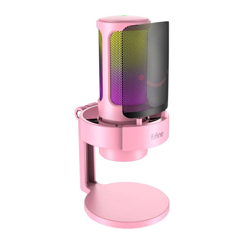 Fifine - A8P - Fifine A8P Kondensatormikrofon mit Stativ (rosa)