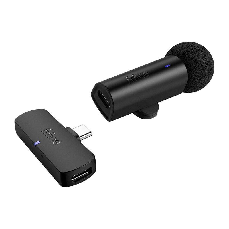 Fifine - M6F - Fifine M6 – kabelloses USB-C-Krawattenmikrofon (schwarz)