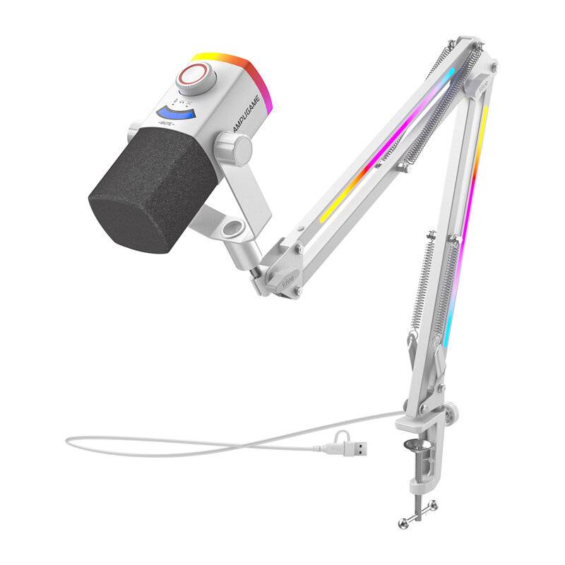 Fifine - AM8proTW - Fifine AM8proTW dynamisches Mikrofon mit Mikrofonarm (weiß)
