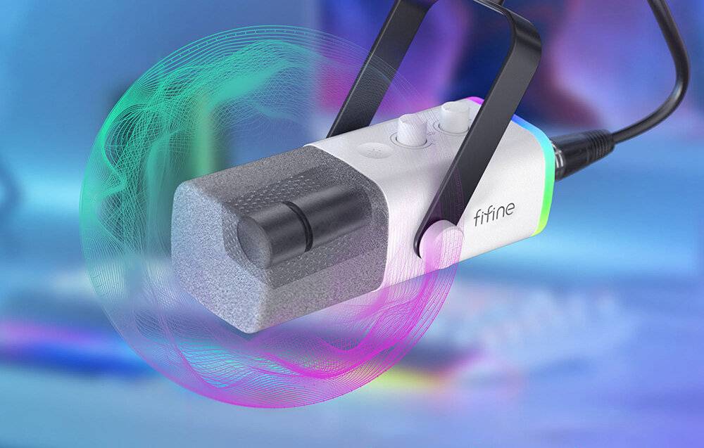 Fifine - AM8TW - Fifine AM8TW Gaming-Mikrofon mit Schwenkarm (weiß)