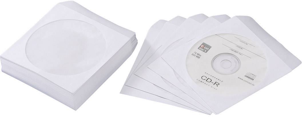 CD Hülle 1 CD/DVD/Blu-Ray Papier Weiß 50St.
