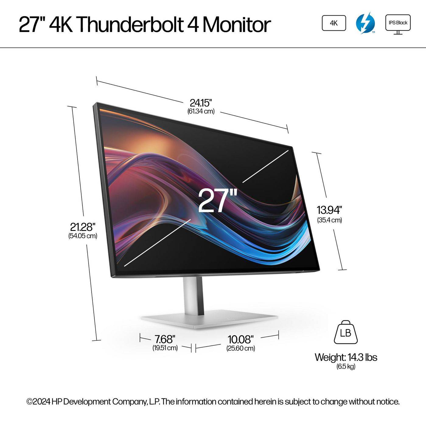 HP Series 7 Pro 4K Thunderbolt 4 Monitor - 727pk - 68,6 cm - 27"Projekt