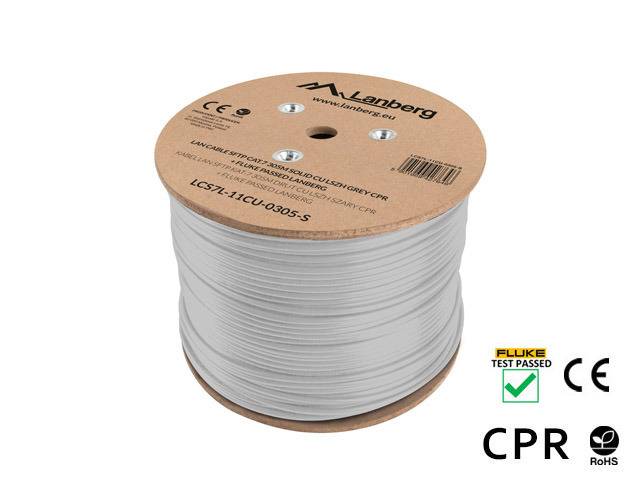 LANBERG Verlegekabel CAT.7 SFTP 305m LSZH Kupfer Fluke gr Multimedia-Technik Cat7 Kabel Netzwerk