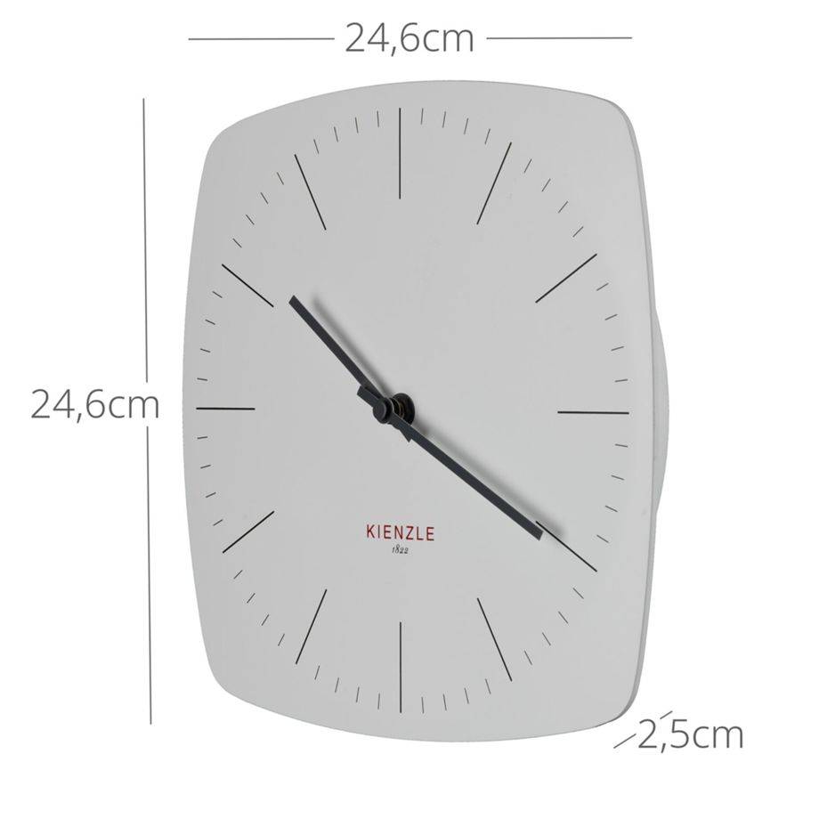 Kienzle DCF Funk-Wanduhr Modern 24.8 cm weiß