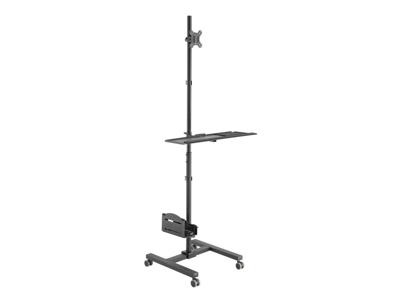 Equip Wagen - für Flatpanel / PC-Gehäuse - Kunststoff, stainless steel - Schwarz - Bildschirmgröße: