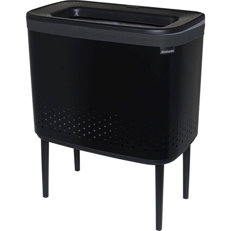 Brabantia Bo Wäschekorb, 60 l, Rechteckig, Schwarz, Schwarz, 540 mm, 320 mm