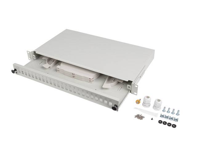 LANBERG - FIBRE OPTICAL SWITCH 24XSC SIMPLEX/24XLC DUPLEX RACK 19inch 1U GREY+ ACCESSORIES - Duplex (FOP1-24SS-LDS) - Sw