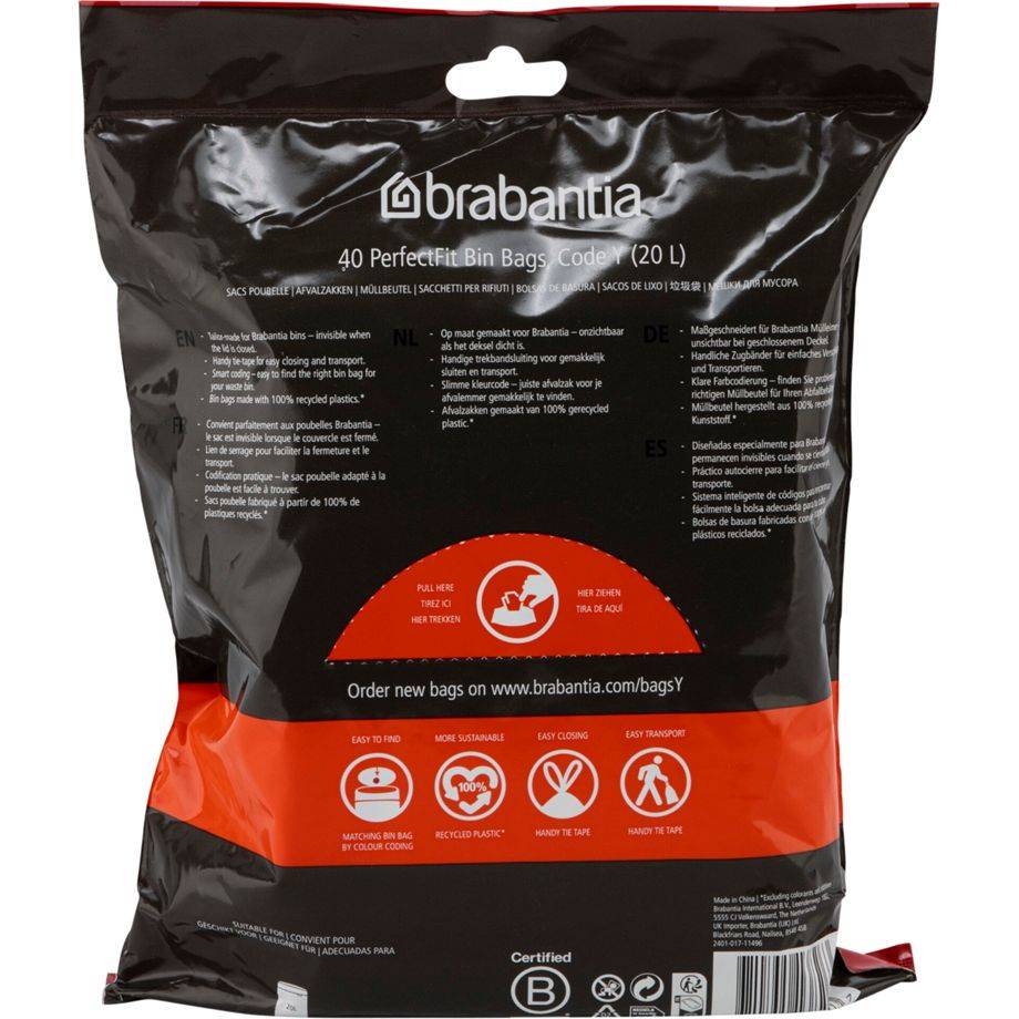 BRABANTIA - Kehrichtsack PerfectFit Y 20 l 40 Stück