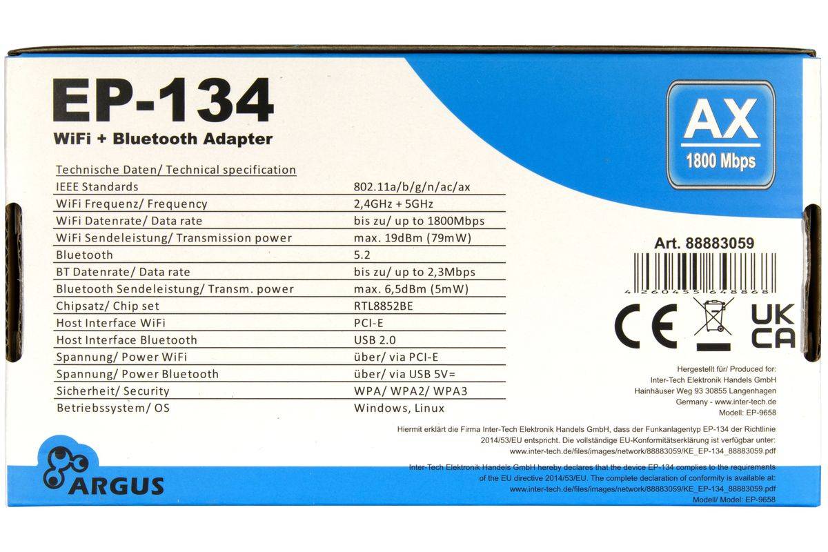 INTER-TECH - Argus EP-134 - Netzwerkadapter - PCIe / USB 2.0