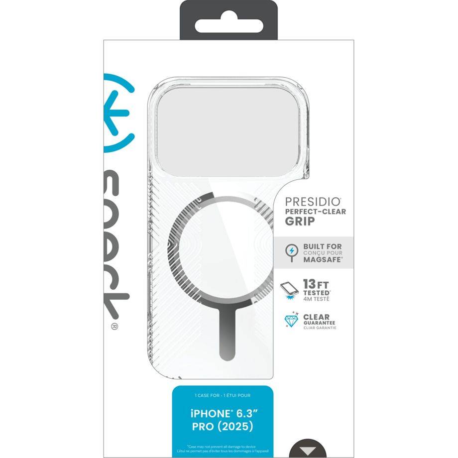 Speck Presidio Perfect Clear Grip Case MagSafe iP 17 Pro