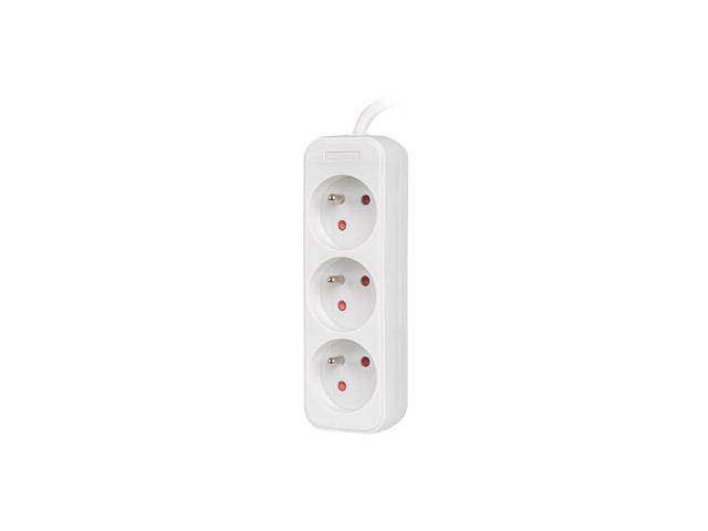 Lanberg PS0-03E-0300-W - 3 m - 3 AC-Ausgänge - Indoor - Typ E (FR) - Weiß - 10 A