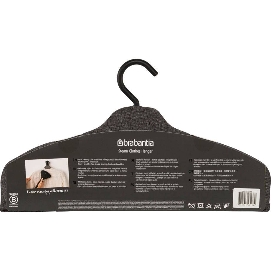 Brabantia Dampfkleiderbügel, Stoff, Schwarz, 1 Stück(e), 415 mm, 15 mm, 225 mm