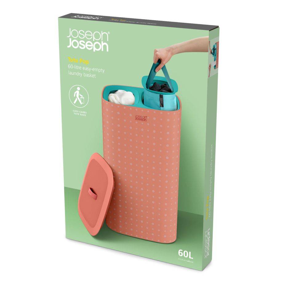 Joseph Joseph Tota Pop 60L Wäschetrennkorb koralle