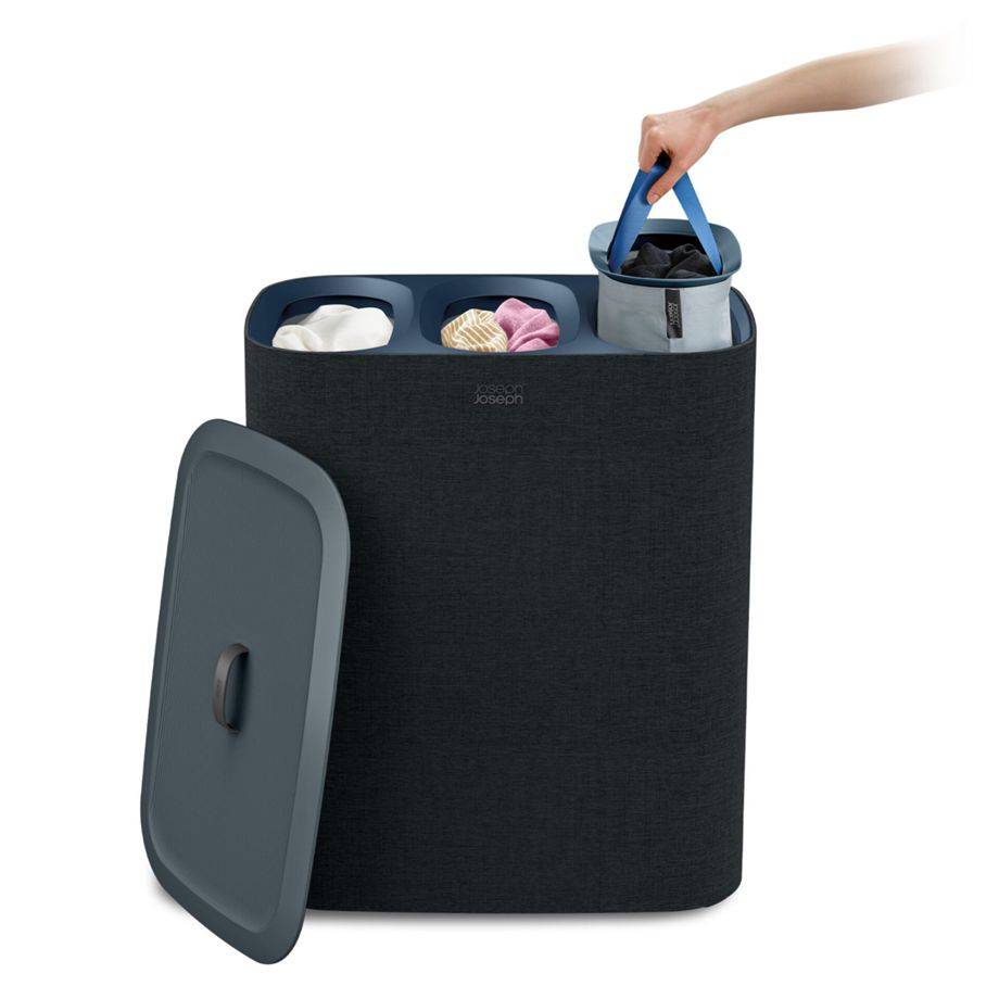 Joseph Joseph Tota Trio schwarz 90L Wäschetrennkorb