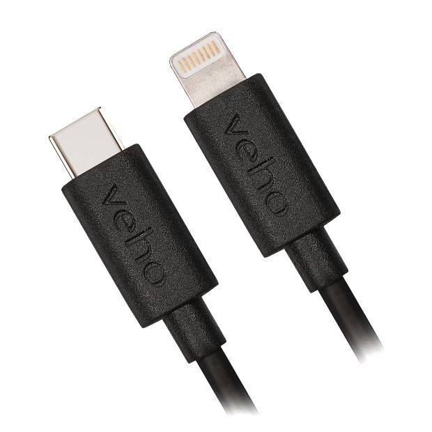 Veho VCL-005-MFI-C-1M, 1 m, Lightning, USB C, Männlich, Männlich, Schwarz