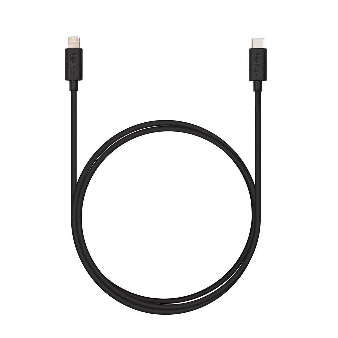 Veho VCL-005-MFI-C-1M, 1 m, Lightning, USB C, Männlich, Männlich, Schwarz