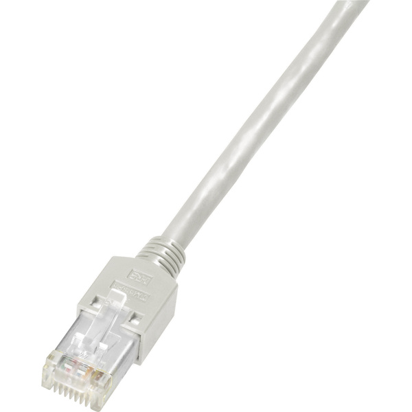 Dätwyler K8701.3 RJ45 Câble réseau, câble patch CAT 5e S/UTP 3.00 m gris ignifuge, avec cliquet d'encastrement 1 pc(s)