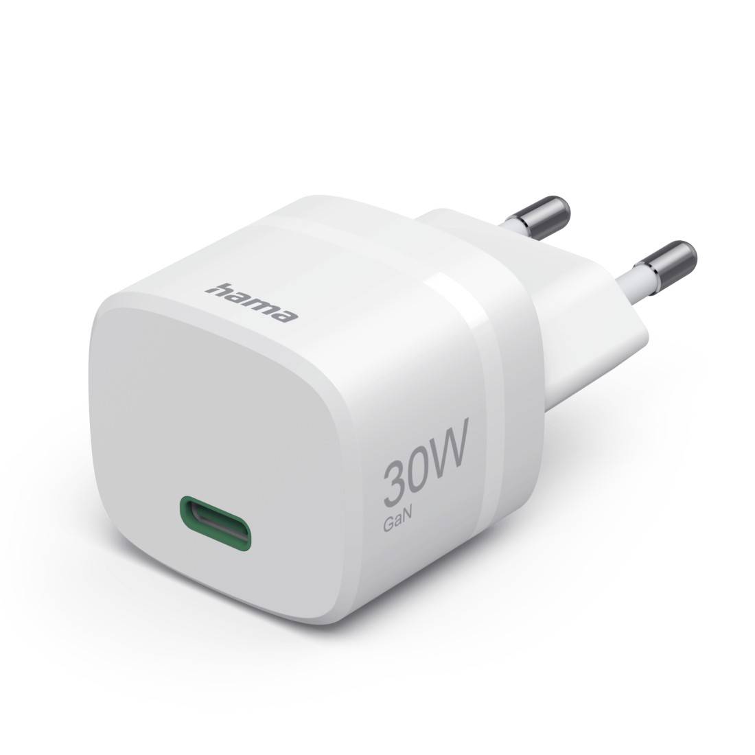 hama 00201964 Schnellladegerät, GaN, USB-C, PD/Qualcomm®, Zero Standby, 30 W, Weiß
