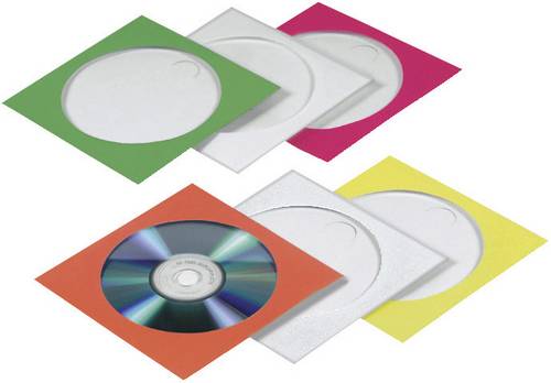 Hama CD Hülle 1 CD/DVD/Blu-Ray Papier Rot, Grün, Blau, Orange, Gelb 100 St. (B x H x T) 125 x 125