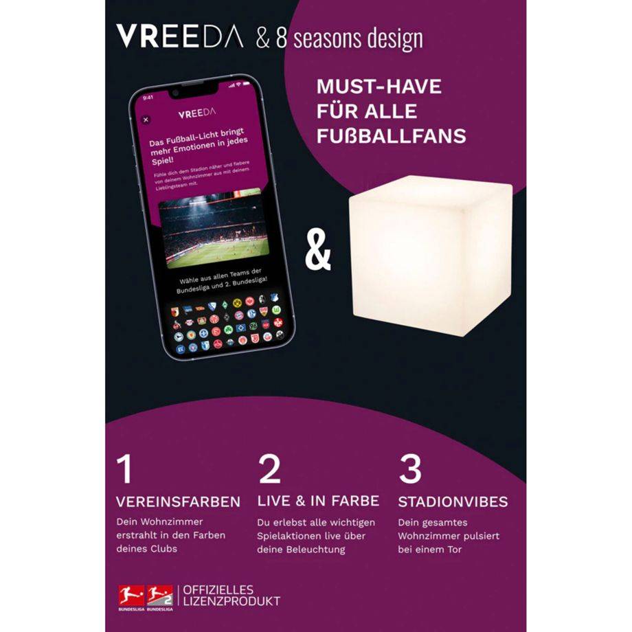 8 seasons design seasons Leuchtwürfel Outdoor 33cm Bluetooth