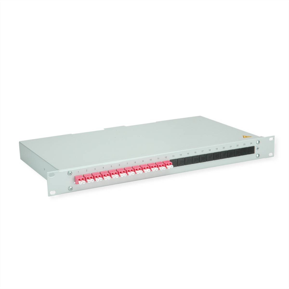 TELEGÄRTNER BASIS eco LWL-Panel mit Kupplungen, 12x LC Duplex, violett, OM4