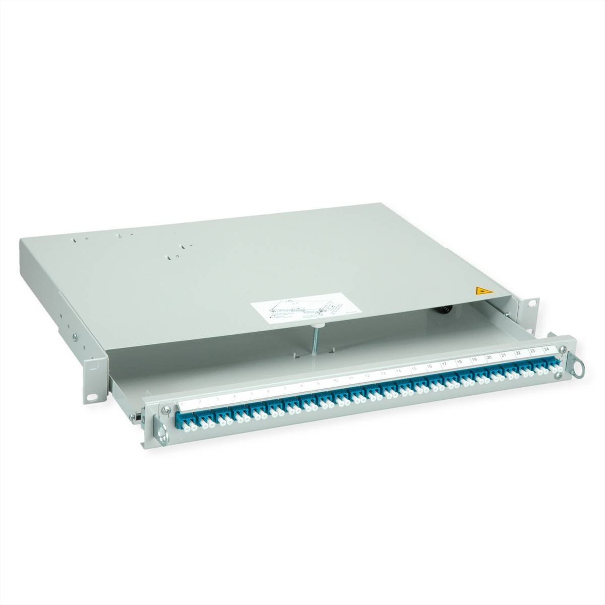 TELEGÄRTNER PROFI V LWL-Panel mit Kupplungen, 24x LC Duplex, blau, OS2