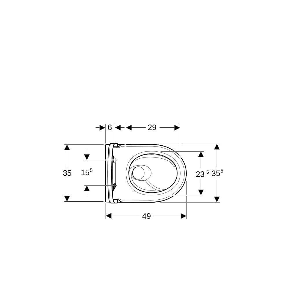 Geberit iCon Set WWC-T Turboflush vkA verkuerzte Ausladung, mit WC-Sitz, 1 Stk.