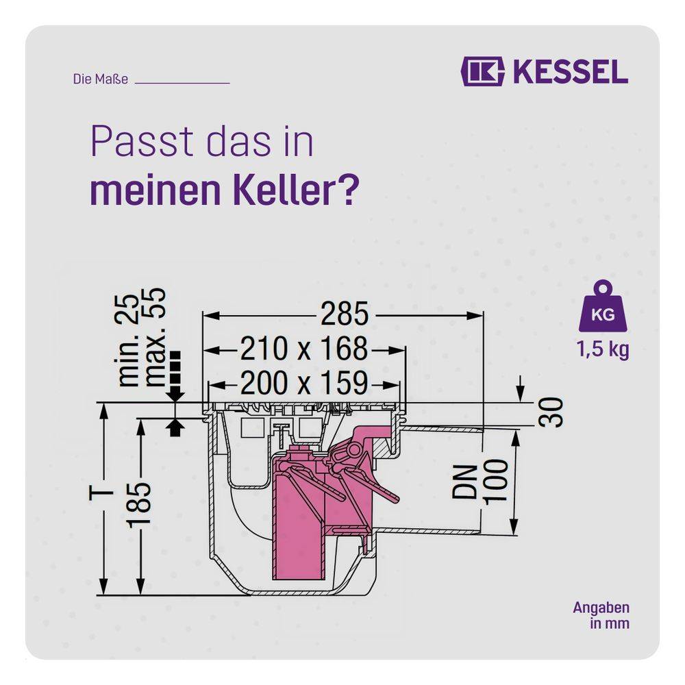 Kessel Drehfix Kellerablauf DN 100 seitlich
