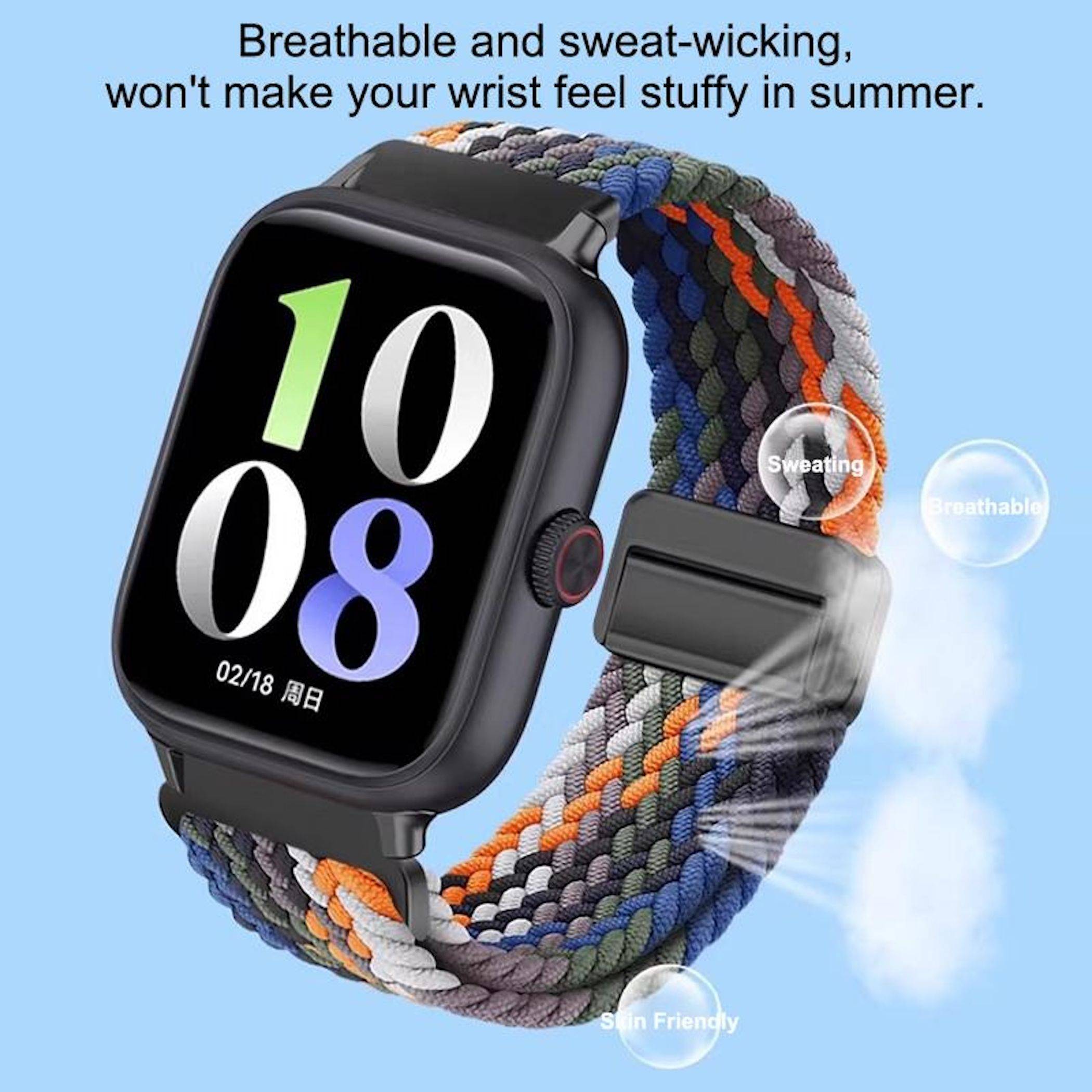 Smartwatch Nylon Armband für Honor Watch X5 Magnetischer Verschluss Schwarz