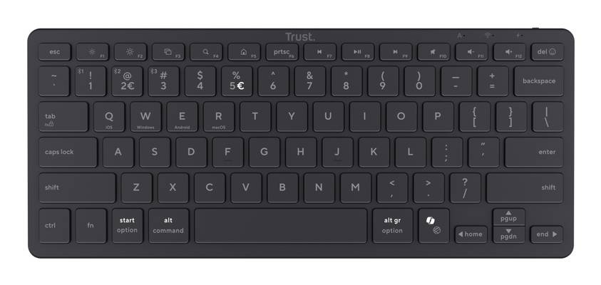 Trust Nado II Bluetooth Tastatur für mehrere Geraete Schwarz